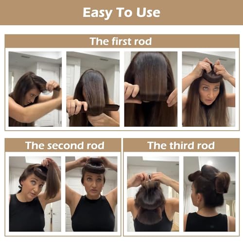MAYCREATE® 9PCS Heatless Hair Curler, Soft Heatless Curls Satin Velvet Overnight Flexi Blowout Rods with with Hook, No Heat Overnight Sleeping Curling for Hair Styling Tools, Black MAYCREATE® 9PCS Heatless Hair Curler, Soft Heatless Curls Satin Velvet Overnight Flexi Blowout Rods with with Hook, No Heat Overnight Sleeping Curling for Hair Styling Tools, Black